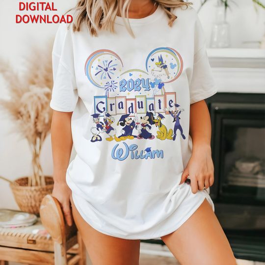 Custom Mickey and Friends Graduate , Disneyland Graduation 2024