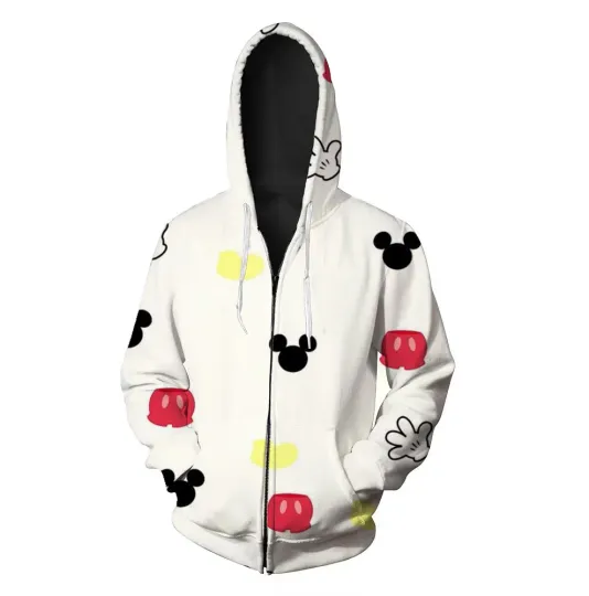 Funny Disney Mickey Patterns 3D Zip Hoodie