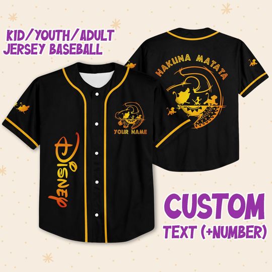 Personalized The Lion King Hakuna Matata Disney Baseball Jersey, Disney Jersey