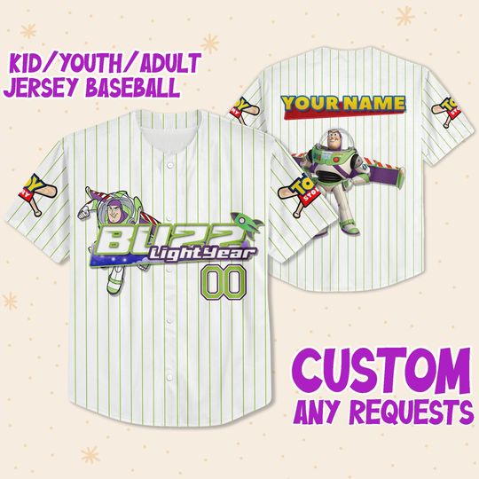Personalized Buzz Lightyear Disney Baseball Jersey, Disney Jersey