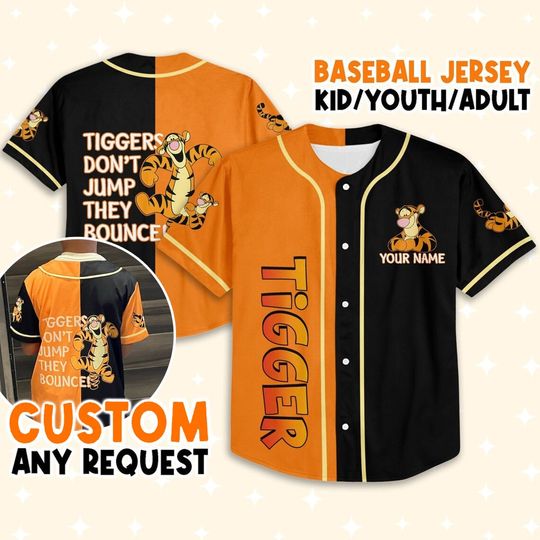 Discover Personalized Winnie The Pooh Tigger Disney Baseball Jersey, Disney Jersey