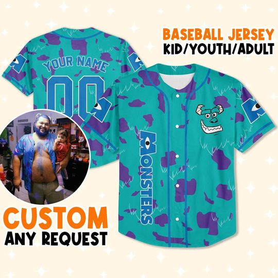 Discover Personalized Monsters Inc Sully Disney Baseball Jersey, Disney Jersey