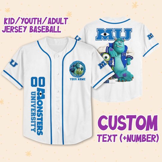 Discover Personalized Monsters Inc University Disney Baseball Jersey, Disney Jersey