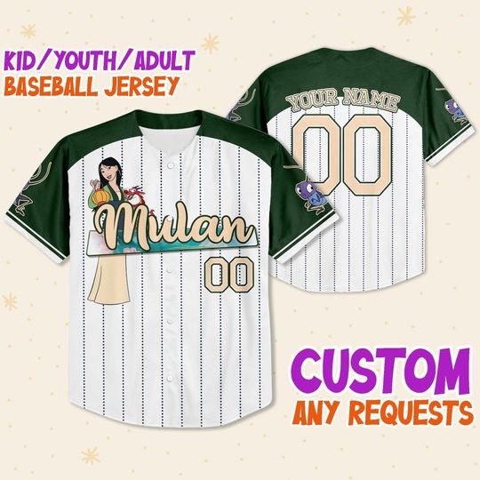 Discover Personalized Disney Princess Mulan Disney Baseball Jersey, Disney Jersey