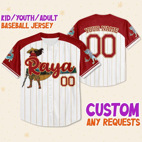 Personalized Disney Princess Raya and the Last Dragon Disney Baseball Jersey, Disney Jersey