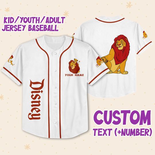 Personalized Disney The Lion King Father And Son Disney Baseball Jersey, Disney Jersey