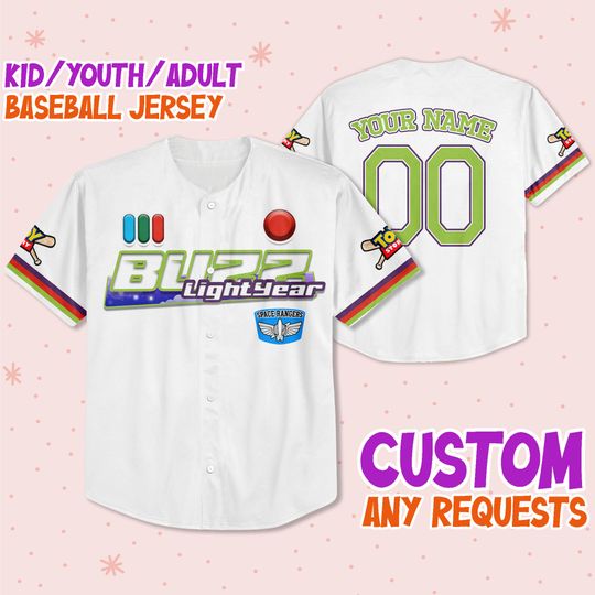 Discover Personalized Buzz Lightyear Disney Baseball Jersey, Disney Jersey