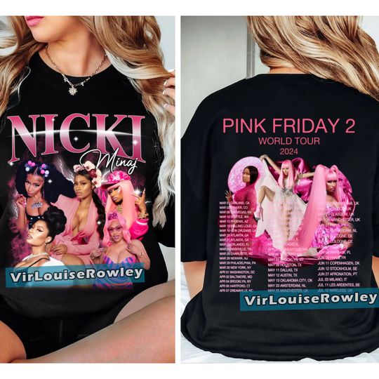 Discover Retro Nicki Minaj Pink Friday 2 Shirt, Nicki Minaj World Tour 2024 Shirt