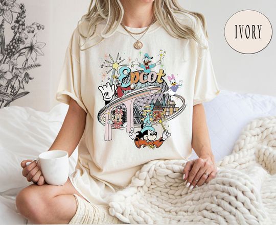 Discover Disney Epcot Shirt, Vintage Epcot 1982 Shirt, Vintage Disney Shirt, Mickey And Friends
