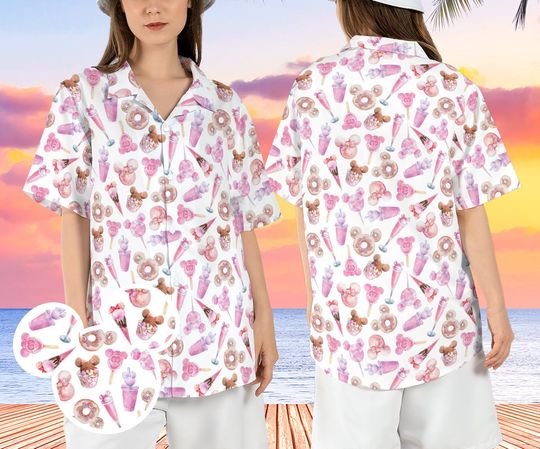 Disney Carnival Food and Drink Hawaiian Shirt, Disneyland Snacks Hawaii Shirt