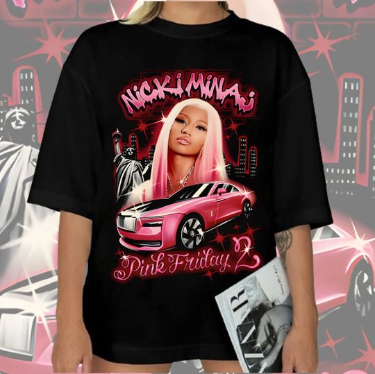 Nicki Minaj Shirt, Nicki Minaj Vintage Shirt, Pink Friday 2 Airbrush Nicki Minaj Shirt