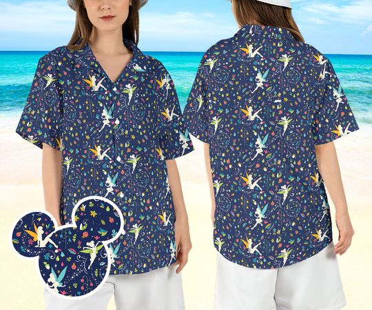 Disney Tinkerbell Hawaiian Shirt, Peter Pan Fairy Hawaii Shirt