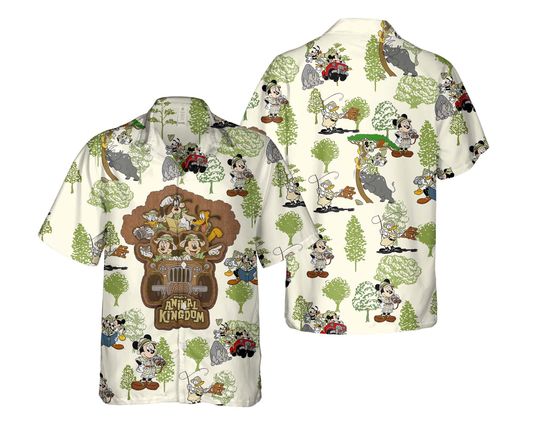Mickey And Friends Safari Mode Hawaiian Shirt, Animal Kingdom Disney Hawaii Shirts