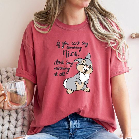 Disney Bambi Characters Cute Thumper  T-shirt Family Birthday Gift