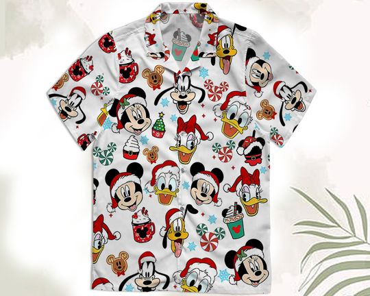 Discover Mickey Mouse And Friends Disney Christmas Candy Hawaiian Shirt