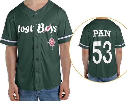 Peter Pan The Lost Boys 2 Sided Baseball Jersey Shirt