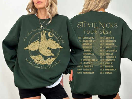 Stevie Nicks 2024 Live In Concert Double Sided Sweatshirt