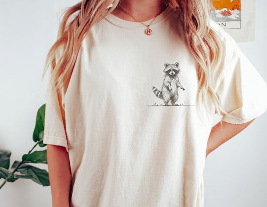 Discover Standing Raccoon Shirt, Cute Animal T-shirt