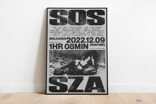 Discover SZA Sos Poster, Vintage Music Art, Vintage Album Cover Poster