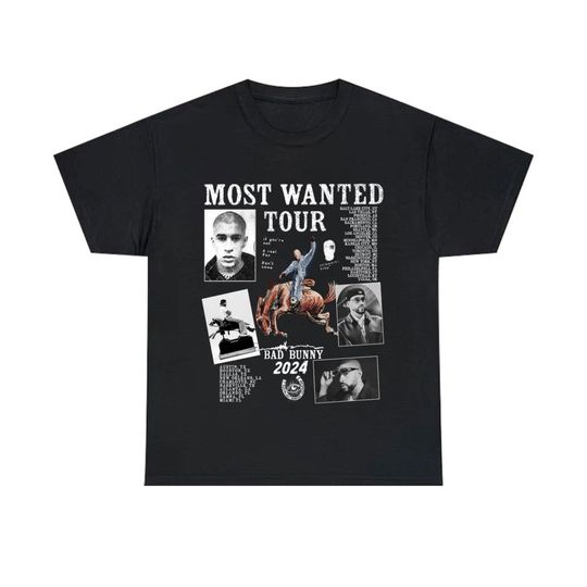 Discover Vintage Bad Bunny Most Wanted Tour 2024 Shirt, Bad Bunny Nadie Sabe