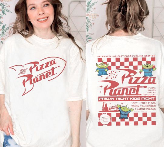 Disney Pizza Planet Toy Story Double Sided Shirt