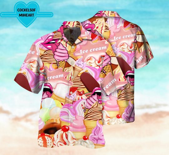 Ice Cream Color Style 3D Summer Hawaiian Shirt