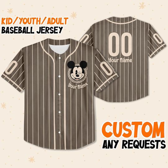 Discover Personalized Retro Disney Mickey Baseball Jersey