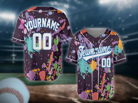 Discover Custom Splashes Graffiti Pattern Baseball Jersey,, Custom Polyester Soccer Jersey Shirts