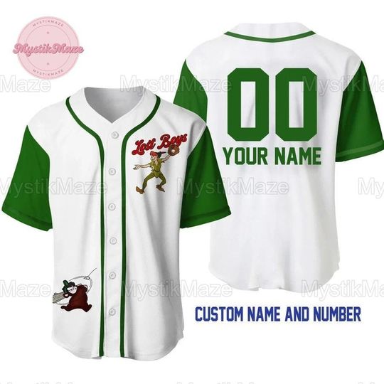 Personalized Peter Pan Jersey, Peter Pan Jersey Shirt, Peter Pan Baseball Jersey