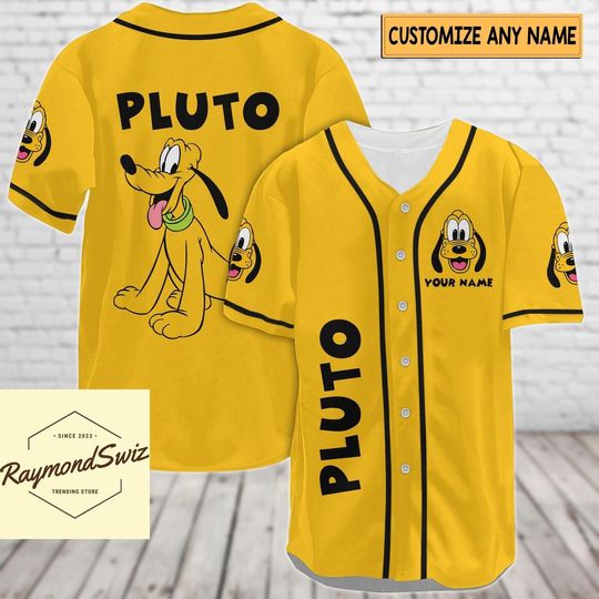Discover Custom Pluto Jersey Shirt, Pluto Dog Jersey Men, Pluto Baseball Jersey, Disney Pluto Jersey