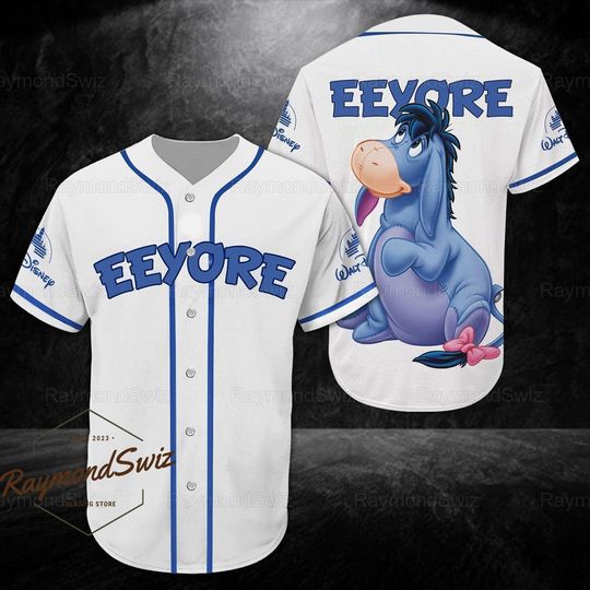 Eeyore Jersey Shirt, Winnie The Pooh Jersey, Disney Donkey Baseball, Eeyore Baseball Jersey