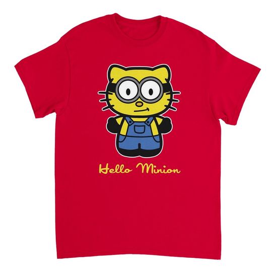 Hello Minion Kitty Heavyweight T Shirt