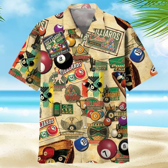 Billiard Vintage Trendy Hawaiian Shirt, Billiard Team Hawaiian