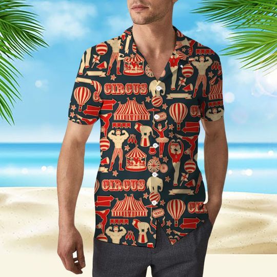 Amazing Retro Circus Trendy Hawaiian Shirt Aloha Shirt