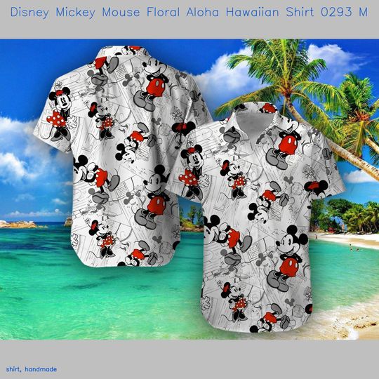 Discover Disney Mickey Mouse Floral Aloha Hawaiian Shirt
