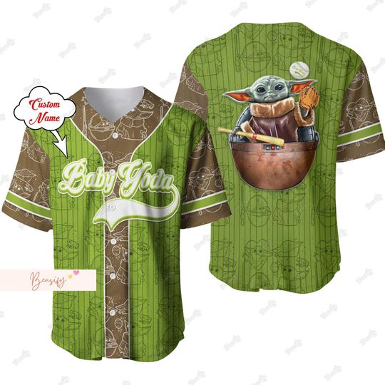 Discover Baby Yoda Jersey Shirt, Personalized Baby Yoda Jersey, Baby Yoda Baseball Shirt