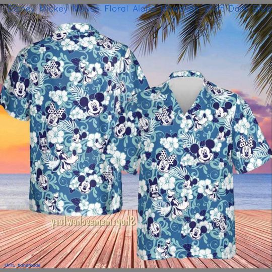Discover Hawaii Shirt Disney Mickey Mouse Floral Aloha Hawaiian Shirt