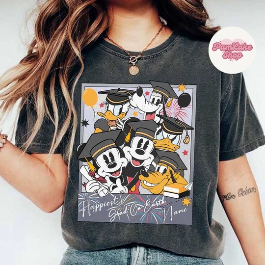 Personalized Graduate Mickey and Friends Shirt, Disney Graduation 2024 Shirt, Graduate Mickey Shirt