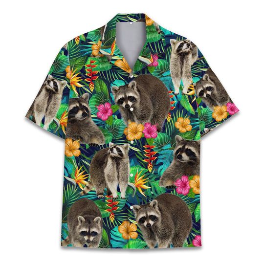 Discover Tropical Racoon Hawaiian Shirt For Men Women