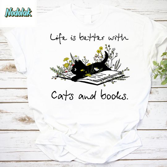 Discover Life Is Better With Cats And Books Vintage T-Shirt, Cats With Books Shirt
