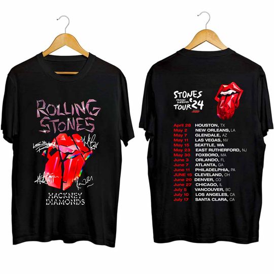 Discover Rolling Stones 2024 Hackney Diamonds Tour T Shirt