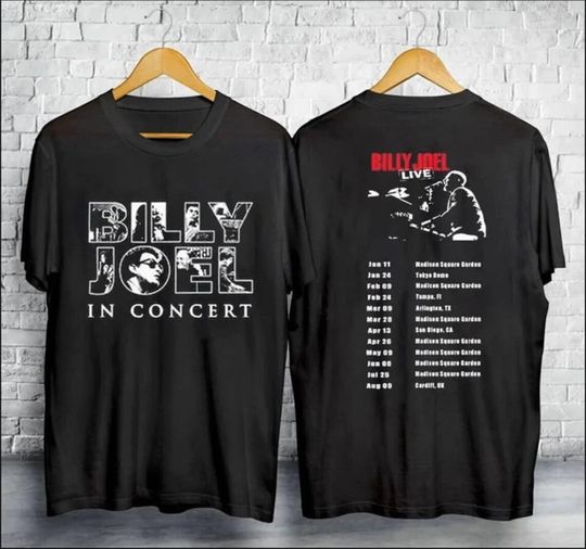 Discover Billy Joel World Tour 2024 Shirt, Billy Joel Live In Concert Tee, Billy Joel Shirt, Gift For Fan, Billy Joel Merch, Music Tour Shirt