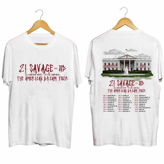 Discover 21 Savage - The American Dream Tour 2024 T Shirt
