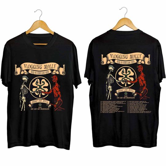 Discover Flogging Molly Road to Rebellion 2024 Tour Shirt, Flogging Molly Band Fan T Shirt