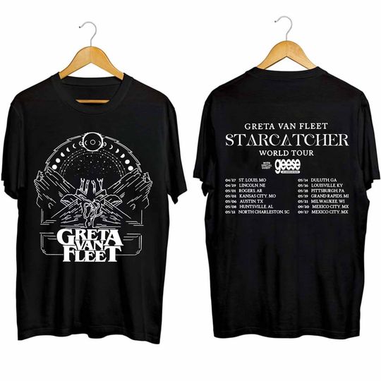 Discover Greta Van Fleet Starcatcher World Tour 2024 Shirt, Greta Van Fleet Band Fan Shirt