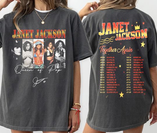 Janet Jackson Double Side Shirt, Together Again Tour 90s Vintage T-Shirt