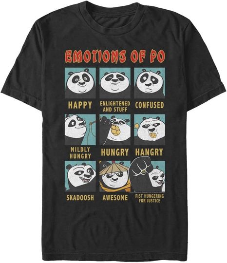 Fifth Sun Big & Tall Kung Fu Panda Emotions of Po Men's Tops Short Sleeve Tee Shirt