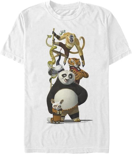 Kung Fu Panda Emotions of Po Men's Tops Short Sleeve Tee Shirt
