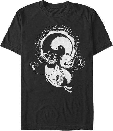 Kung Fu Panda Yin Yang Men's Tops Short Sleeve Tee Shirt