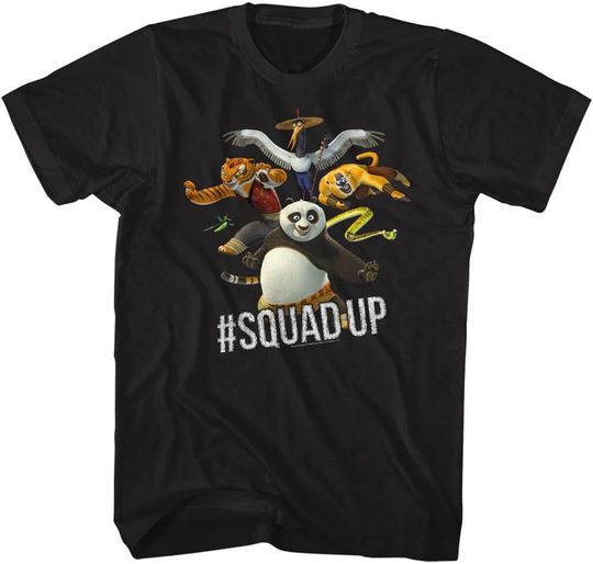 American Classics Kung Fu Panda Men's Squad Up T-Shirt XX-Large Black